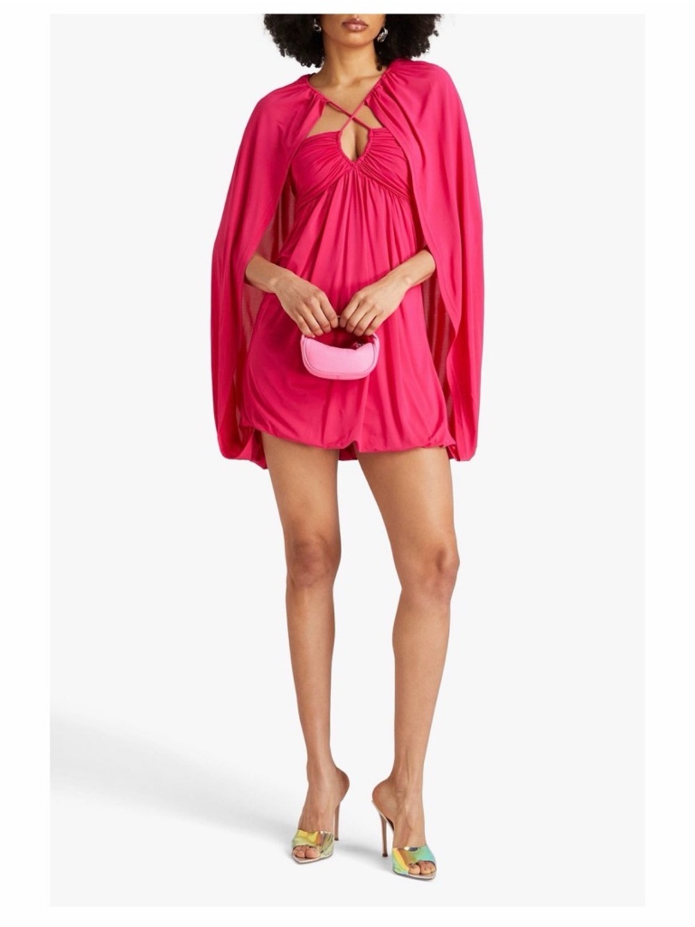 Simkhai Sorina Cape Effect Jersey Mini Dress